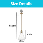 1-Light pendant light glass kitchen island gold white hanging fixture