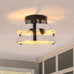 2 light drum ceiling light fixture farmhouse flush mount lighting
