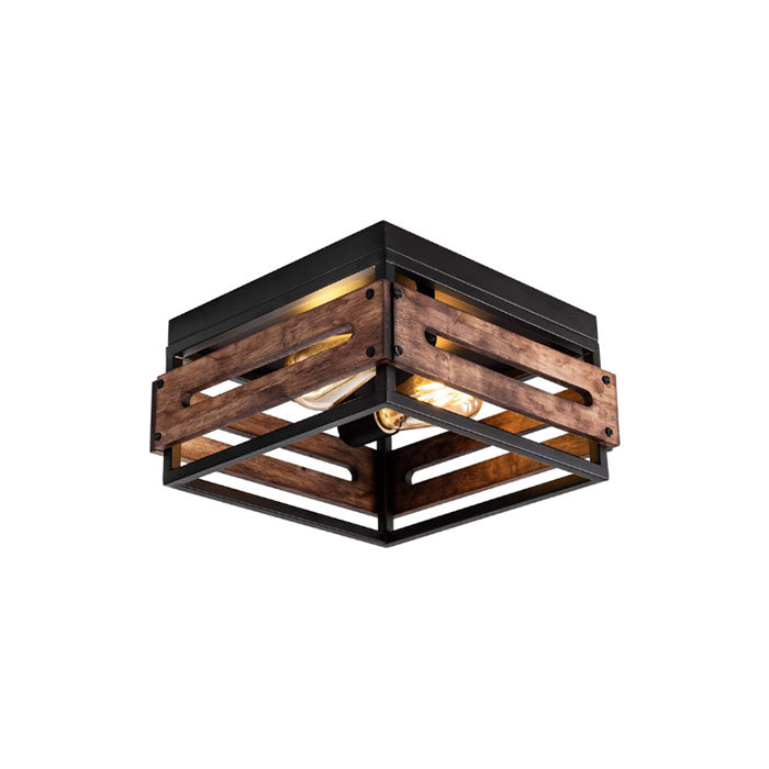 Rustic shop flush mount