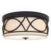 2 light flush mount ceiling lamp drum glass ceiling light fixture with bronze finish
