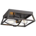 2 light flush mount ceiling light farmhouse black lighting with bronze finish