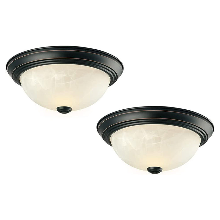 2 pack dimmable ceiling light fixture Alabaster glass ceiling lamp