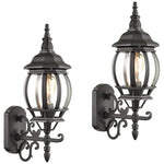 2 pack outdoor wall lantern matte black wall sconce