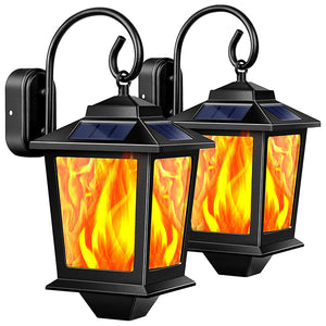 2 pack outdoor wall light fixture solar lantern hanging outdoor light