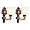 2 pack vintage wall sconces brass wall mounted lighting fixture with glass shade