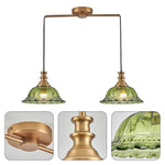 2-Light light fixtures green and gold ceiling light glass, metal kitchen light