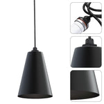8.5 inch Cone hanging lamp matte black pendant light steel light fixtures