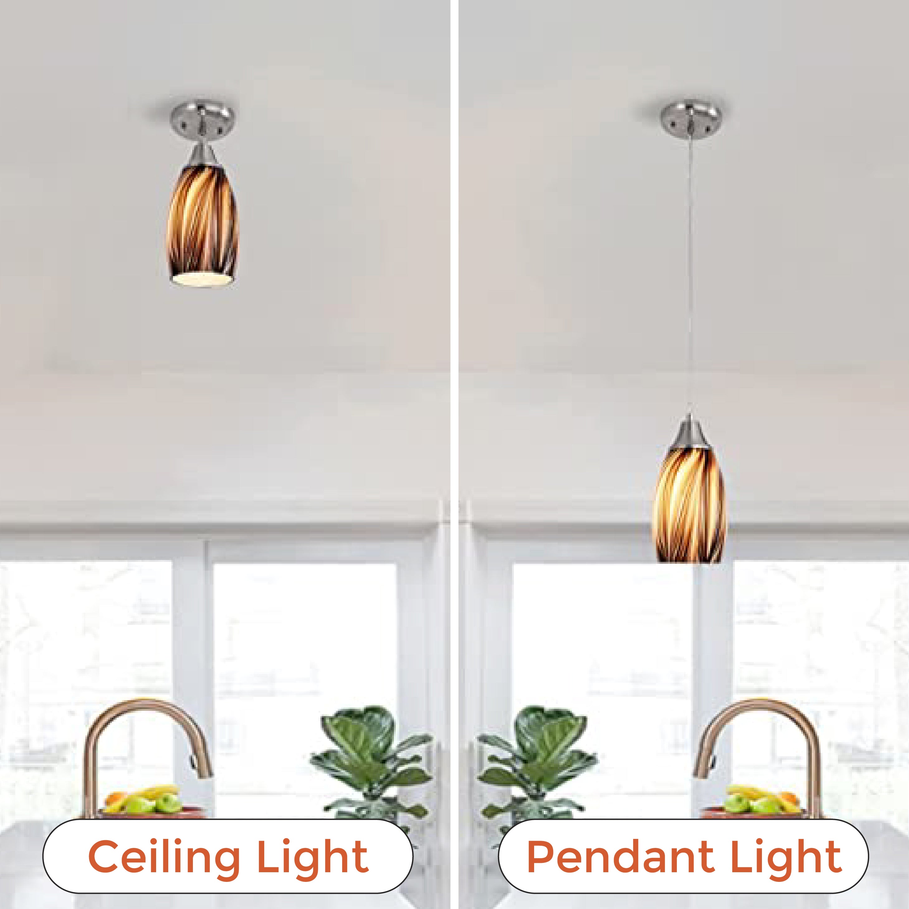 Metal bathroom pendant lights modern kitchen lighting fixtures ceiling hanging Coffee Brown glass art