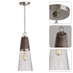 Industrial lighting fixture Black hanging light Glass pendant light