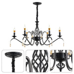 6-Light Farmhouse chandelier lighting Black kitchen light Metal entryway light