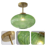 Contemporary hallway light fixtures green mount flush light glass, metal ceiling light