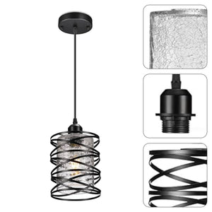2 Pack industrial island lights black and ‎clear fixtures light glass and iron pendant lights