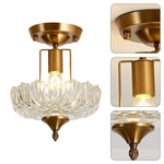 E26 vintage kitchen light clear and gold  hallway fixture light glass and Iron ceiling light