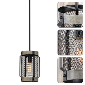 11" farmhouse pendant light black and gray hanging light iron kitchen pendant