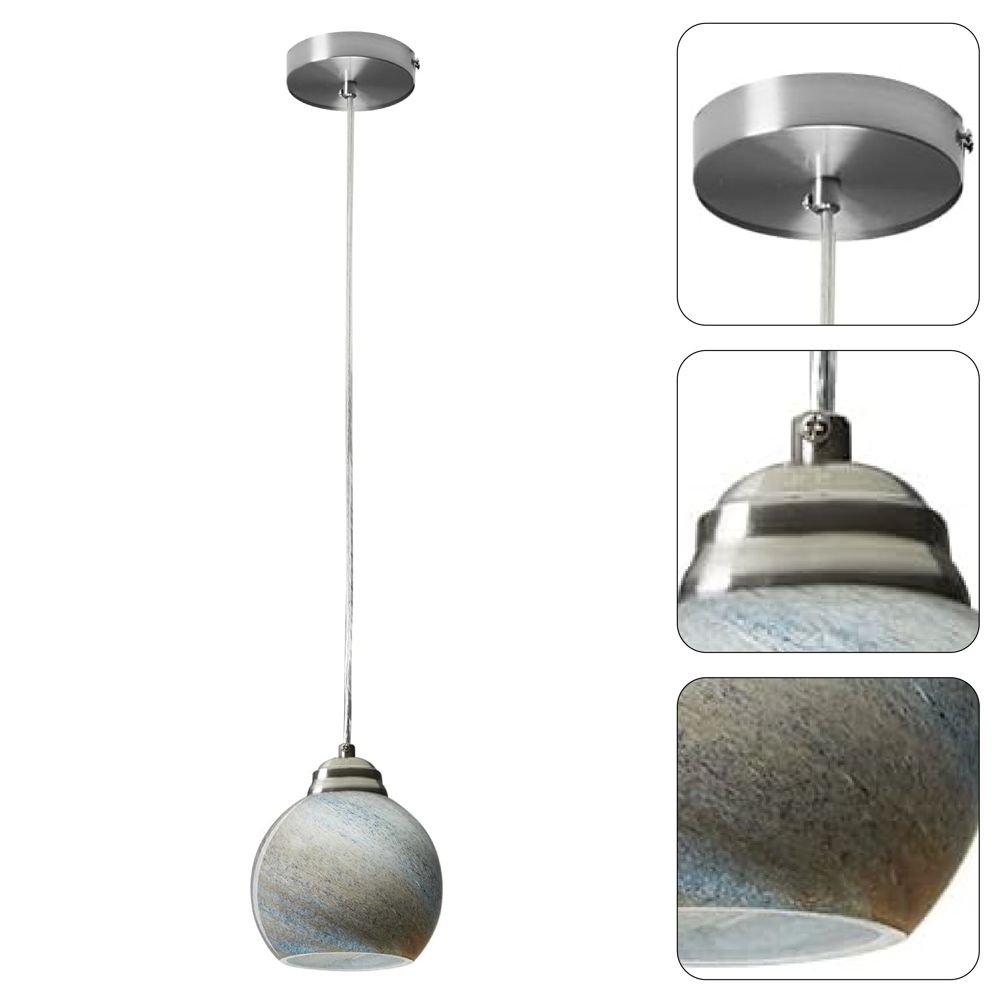 6 Inch pendant light Gray hanging ligh Glass fixture light