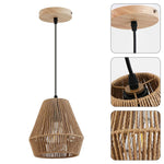 2 Pack kitchen pendant lamps Brown natural lights Wood halogen light