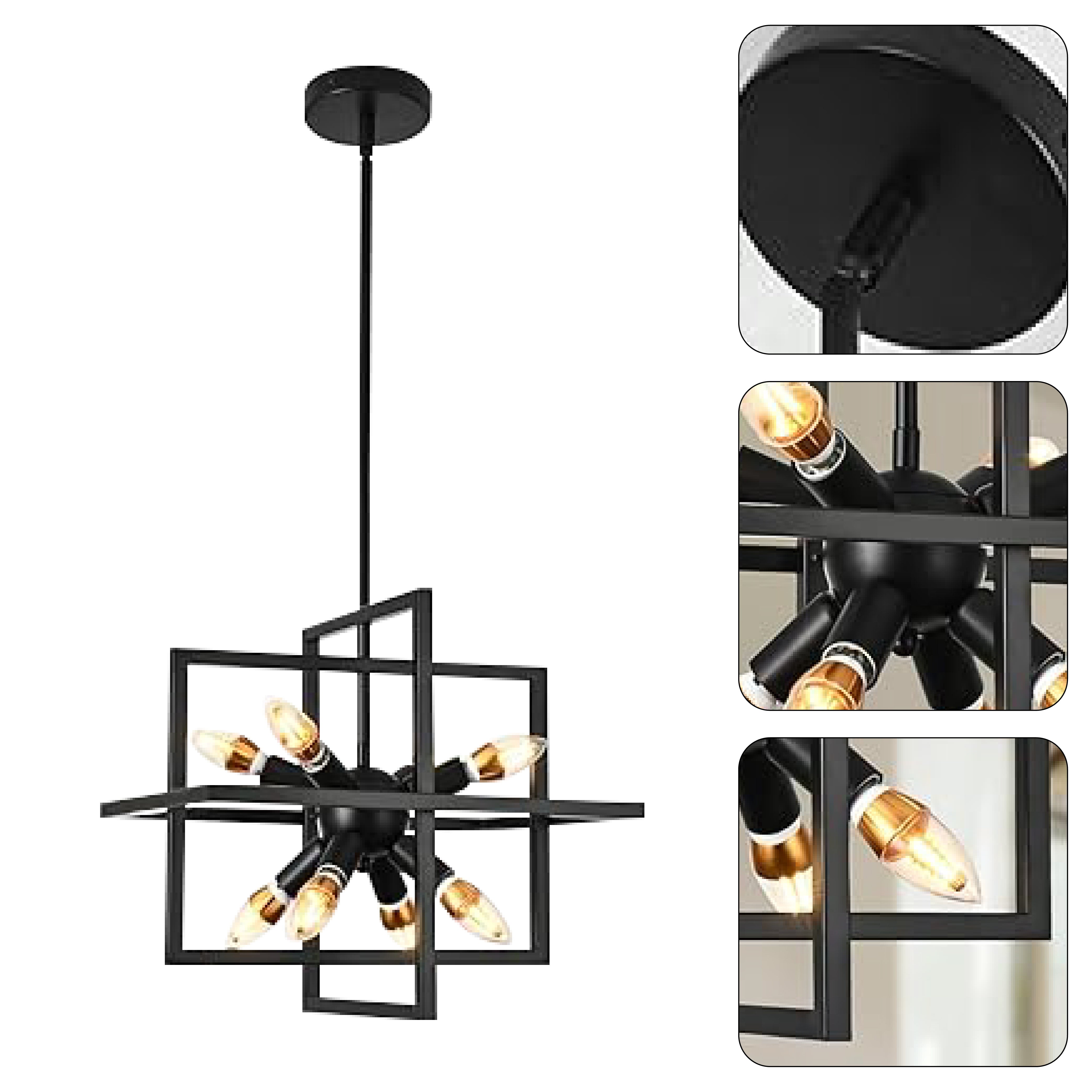 Modern chandelie light Black pendant light Metal hanging light