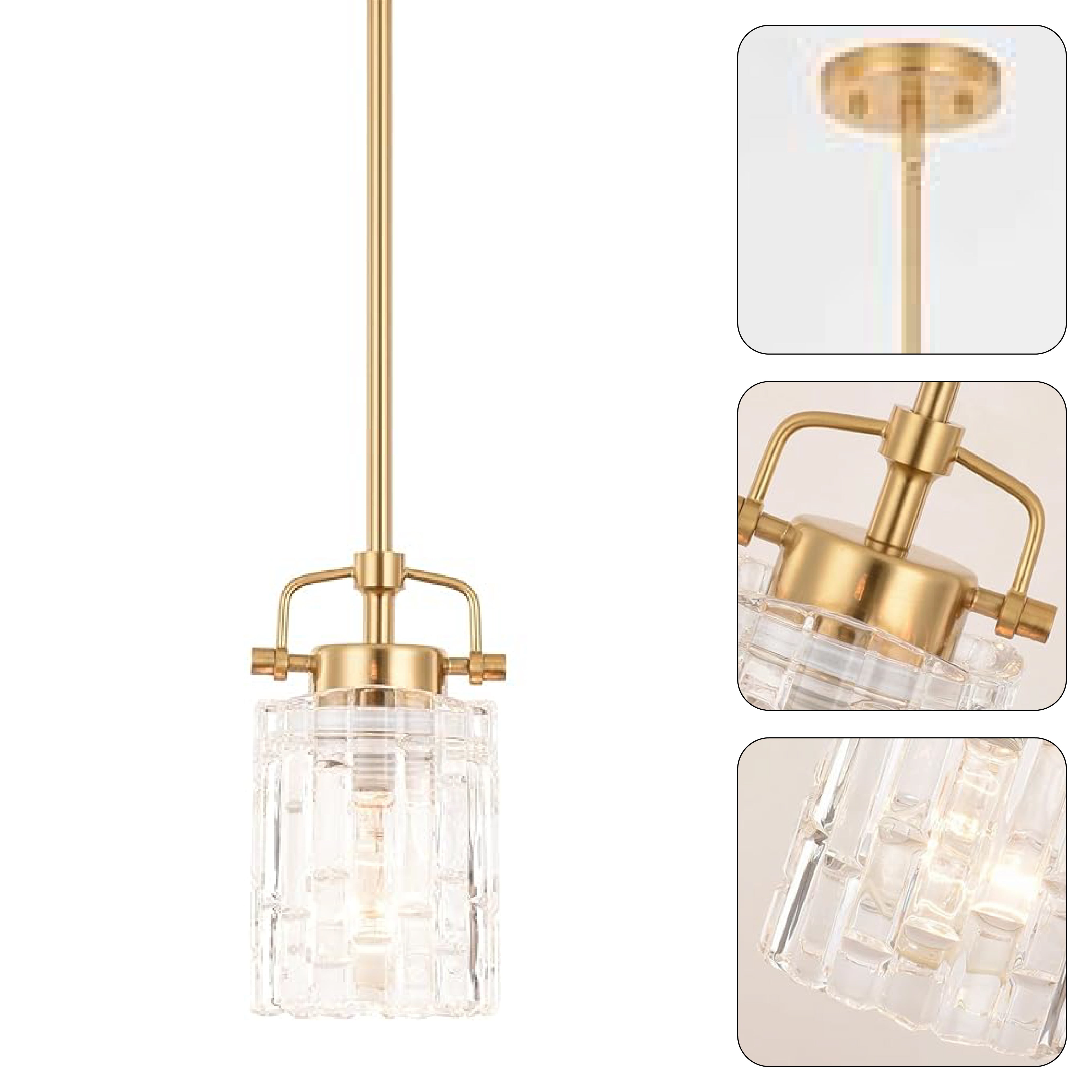 3 Pack hanging lights Brushed Brass home lighting Metal kitchen island lights