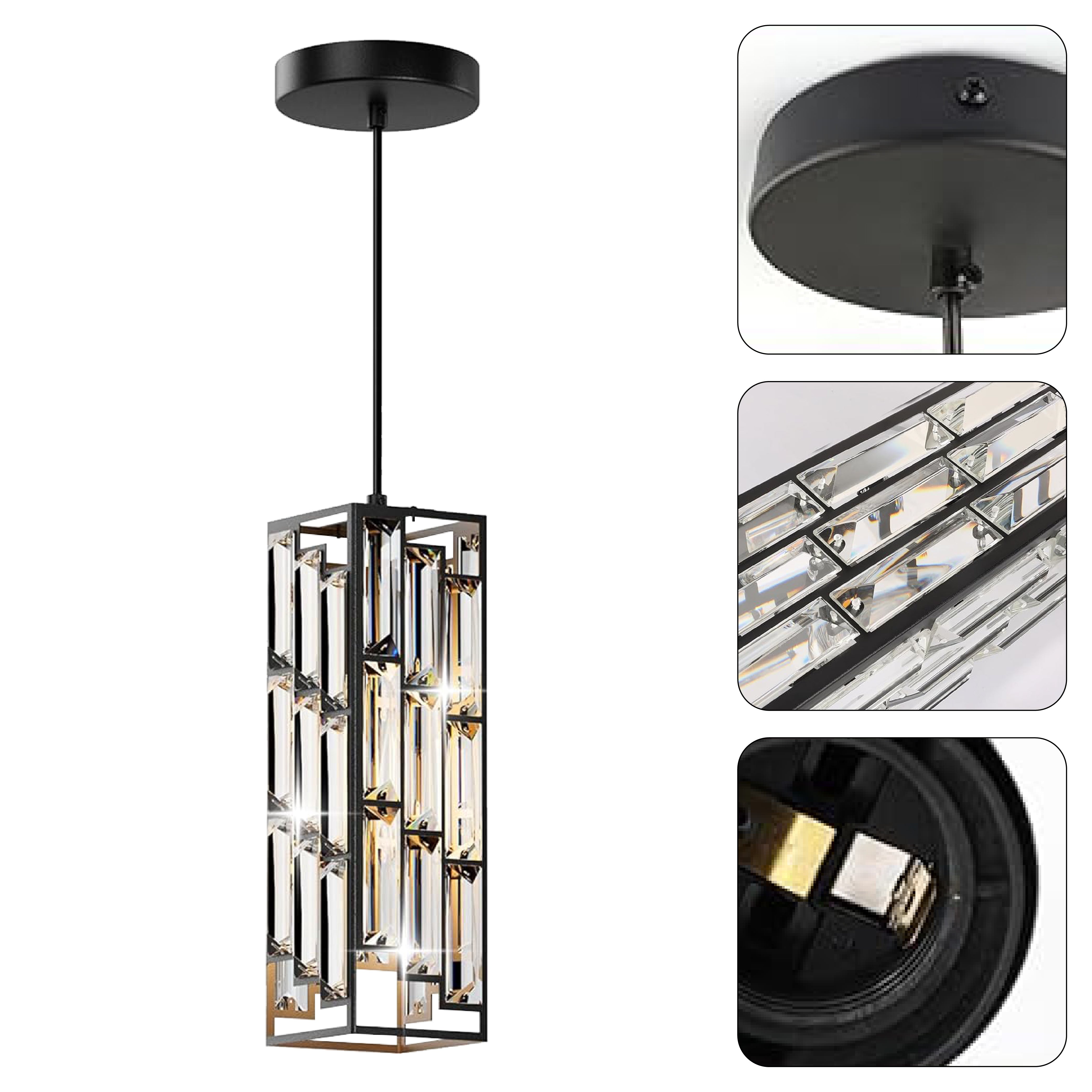 2 pack pendant lamp black hanging kitchen sink lights crystalpendant ceiling light