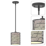 1-Light modern kitchen light matte black island light tc fabric and iron pendant light