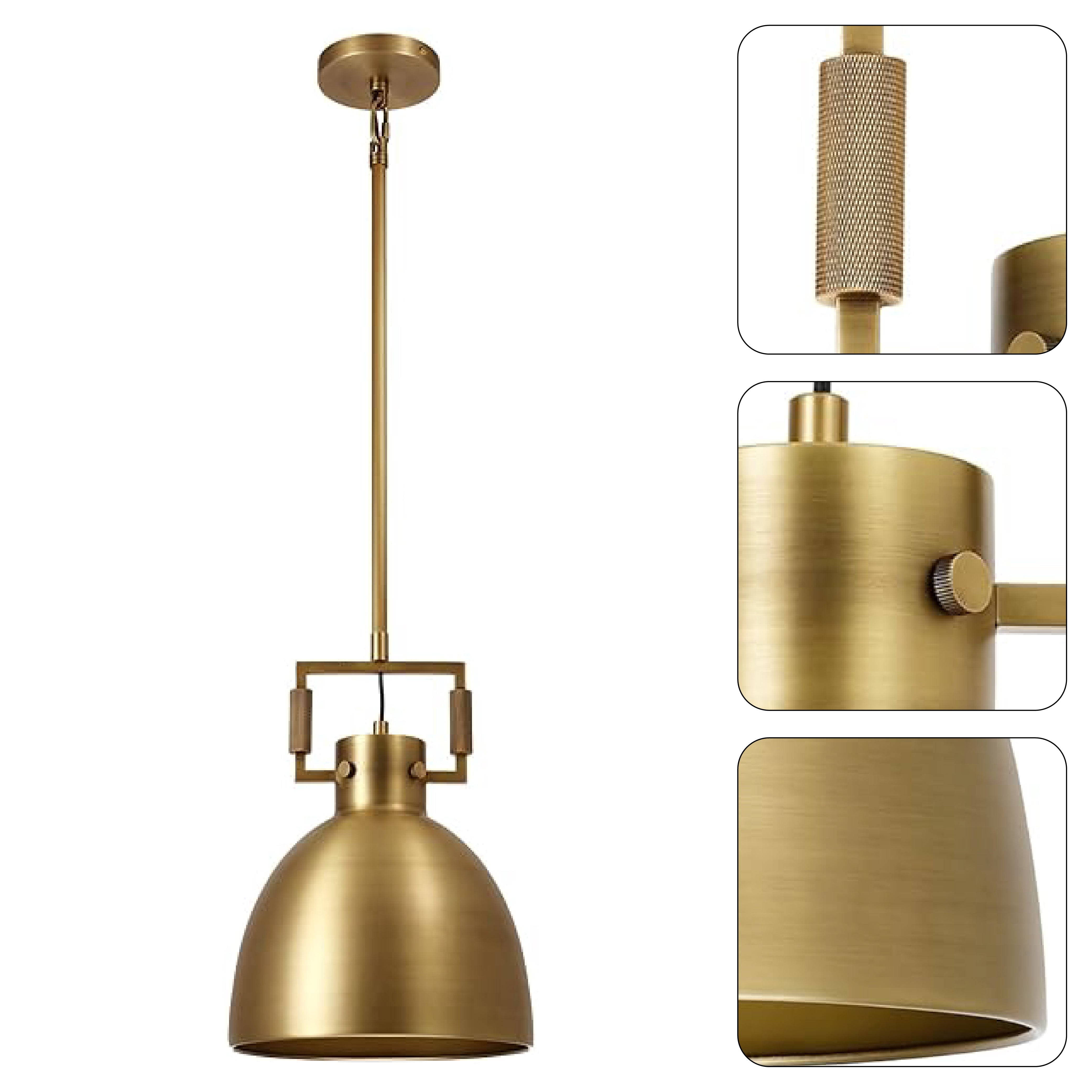 10" Industrial kitchen light golden pendant light brass fixtures light