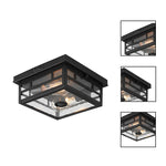 Farmhouse ceiling sconce Black mount light Glass, Metal Ceiling Light