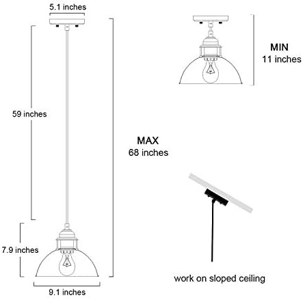 Black silver farmhouse pendant light barn kitchen hanging lights