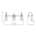 3 light chrome wall light fixture arm wall sconce