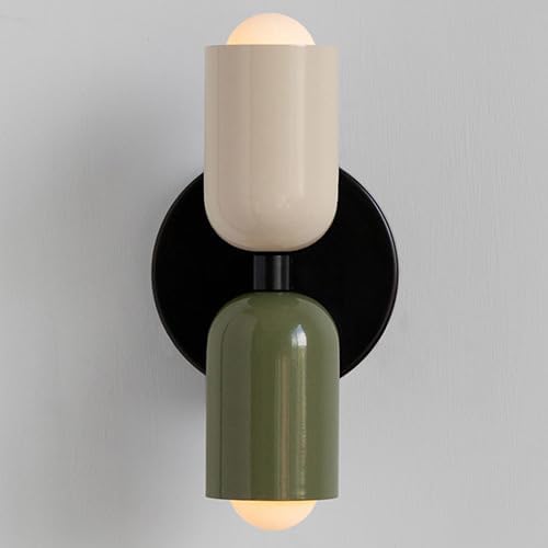 Led wall light green & white vanity light metal bedroom light