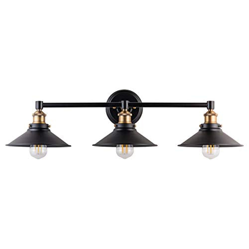 3 light vintage industrial black wall light fixture