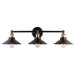 3 light vintage industrial black wall light fixture