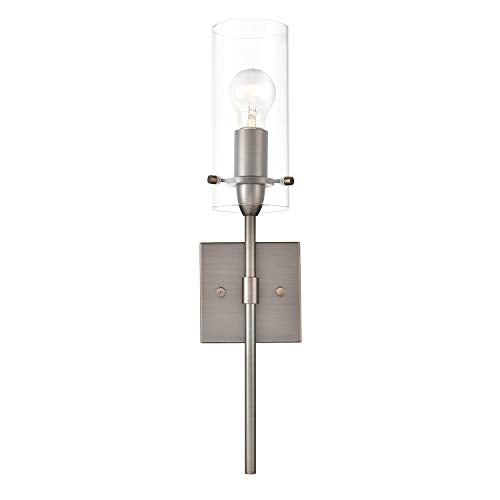 Cylinder clear glass modern wall sconce