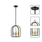 4 Light bulbs light black and gold light fixture metal  pendant lights