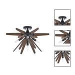 4 Light mount flush light black hallway lighting metal, wood ceiling light