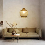 2 Pack indoor lighting rattan, black pendant light rattan kitchen chandelier