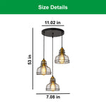 3 Light hangable lights black gold pendant light glass island lights