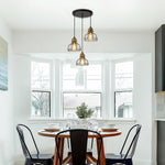 3 Light hangable lights black gold pendant light glass island lights