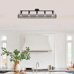 5 Light kitchen light fixtures black mount flush light  iron ceiling light