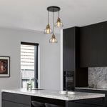 3 Light hangable lights black gold pendant light glass island lights