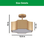 3 Light bulbs light gold light fixture acrylic, metalc ceiling light