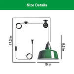 Farmhouse bulbs light green plug in light metal pendant light