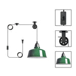 Farmhouse bulbs light green plug in light metal pendant light