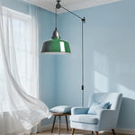 Farmhouse bulbs light green plug in light metal pendant light