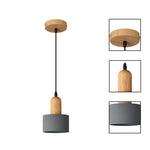 3 Pack bulb light gray pendant lights wood dining room light fixtures