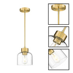 2-pack hanging fixture metal glass kitchen island brass pendant light