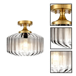 11 Inch light fixture metal glass ceiling light gold light bulb