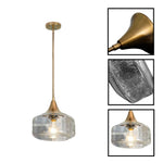 Adjustable mount ceiling light pendant glass kitchen island gold clear industrial light