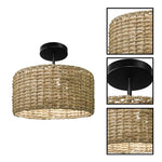 3 light led light rattan dining light natural rattan ceiling light