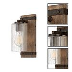 1-light led light alloy steel light fixture brown wall sconce