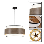 5 Light shade of lights rustic light fixture metal and fabric pendant light